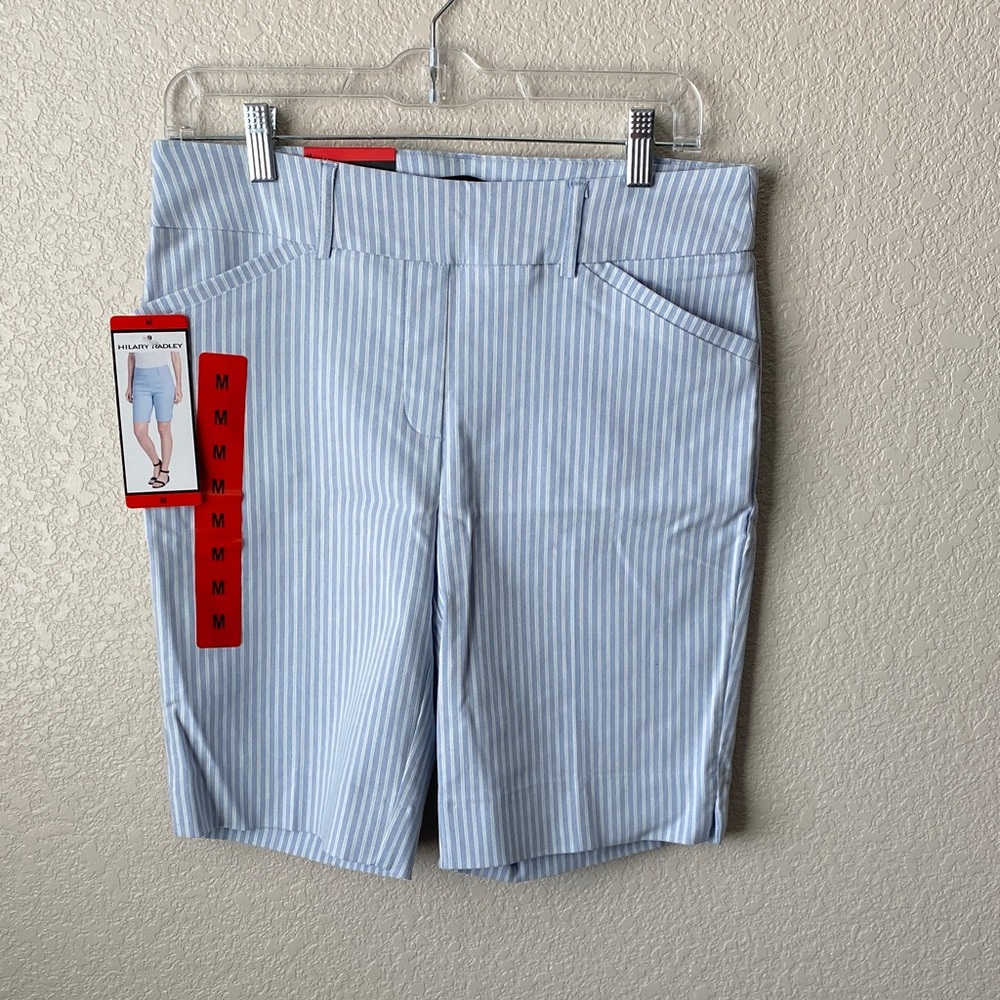 Hilary Radley Light Blue Pull On Stretch Bermuda Shorts Women’s